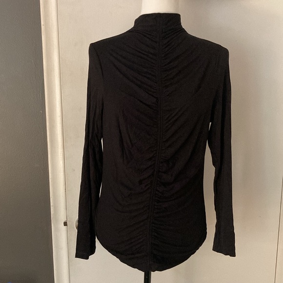 Bailey bamboo ruched mock neck top - Picture 2 of 7